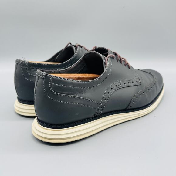 Cole Haan Shoes Mens 9.5 Gray Leather OriginalGrand Wingtip Oxford Dress Brogue main image 6